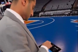 NBA总决赛将采用ASB玻璃地板 Shams现场演示可随意切换其上图案